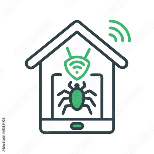 Smart Home Security System Application with Bug and Wifi Protection Icon