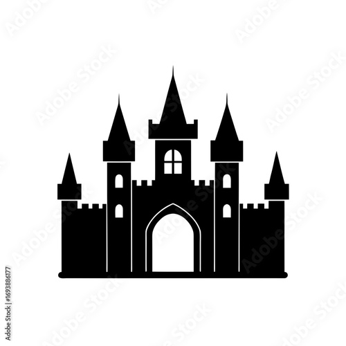 Silhouette of a castle design on transparent background