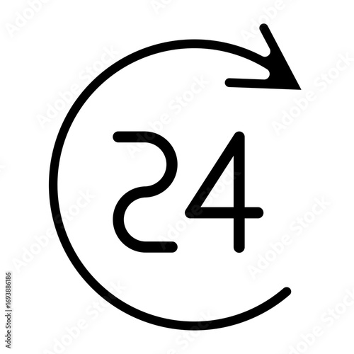 Vector Design 24 Hours Icon Style