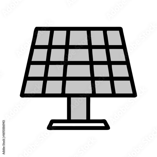 Minimalist gray solar panel icon on a black background symbolizing renewable energy solutions