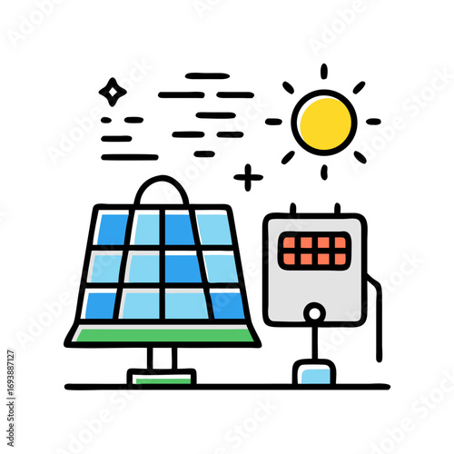 Solar Panel System with Sun and Electricity Meter for Sustainable Energy Solutions