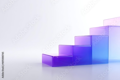 A series of colorful transparent steps create a vibrant and modern visual ideal for creative projects and presentations