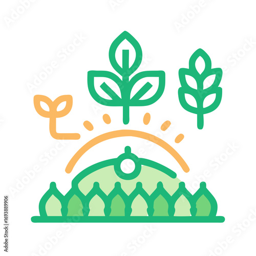 Sustainable agriculture concept with plants growing in fertile ground on a black background