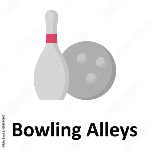 Bowling Alleys Vector icon which can easily modify or edit