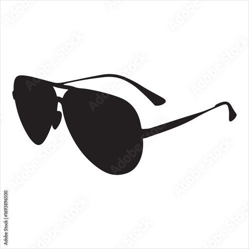 classic minimalist sunglasses black color  vector silhouette   , solide white colour background 