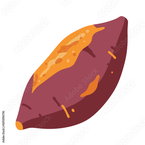 Baked or cooked sweet potato, delicious and nutritious food photography suitable for recipes, agricultural promotions, and healthy lifestyle content.