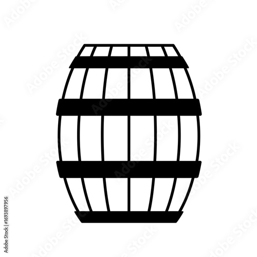 Classic barrel illustration in black and white. Suitable for rustic or vintagethemed designs, logos, and decor. Perfect for wineries and breweries.