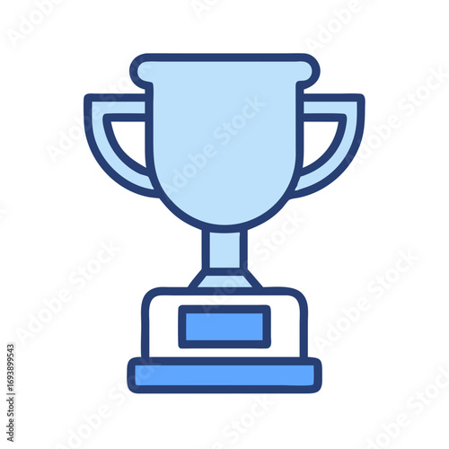 Simple trophy illustration on black background, a symbol of achievement and success