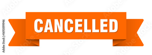 cancelled ribbon isolated on transparent background. cancelled ribbon