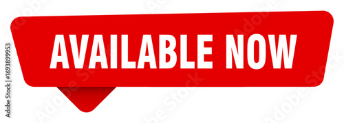 available now red sticker isolated on transpatent background. available now sign