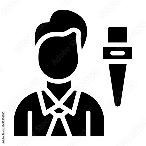 Vector Design Male Journalist Icon Style