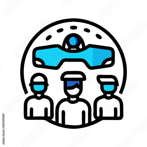 Abstract Person Icon Illustration on Black Background, Geometric Design, Flat Vector