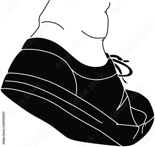 Stylized Foot in a Modern Shoe
