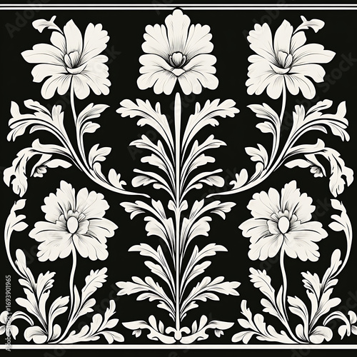 Seamless tile patterns combining cultural, modern, and botanical inspirations for commercial vector.