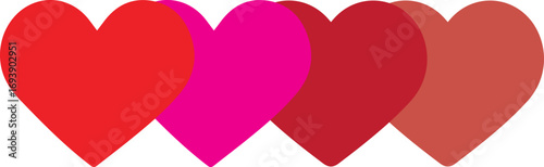 Hear set with different color and style. heart love valentine day. Vector illustration design sign symbol. 