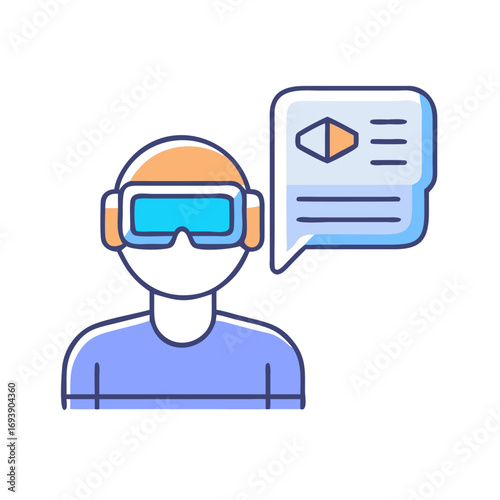 Virtual Reality User Interface Development Concept Illustration on Black Background