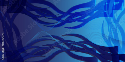 Experience the modern elegance of the abstract gradient wave background. Its dark blue waves create a captivating atmosphere for websites, vector Eps 10