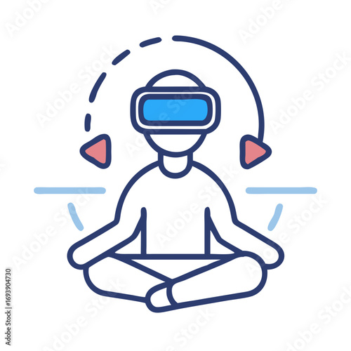 Person in VR headset meditating, showcasing digital immersion, connection, and virtual reality experience