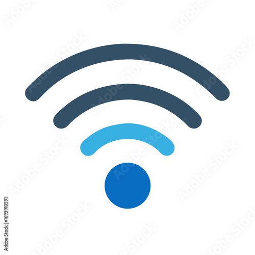 Modern WiFi Symbol in Blue Tones Against Black Background for Digital Connectivity