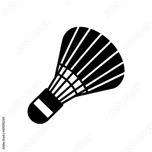 Illustration of a badminton ball on transparent background silhouette