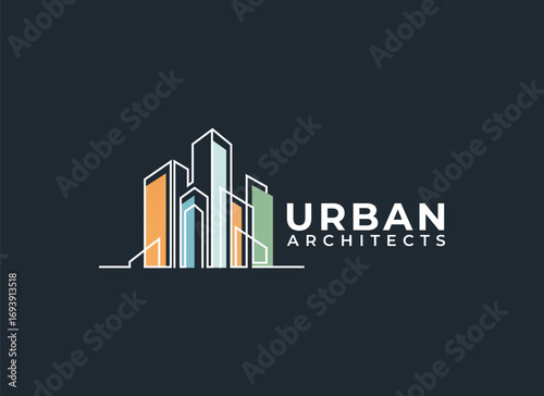 Urban Architects Logo Modern Skyline Silhouette