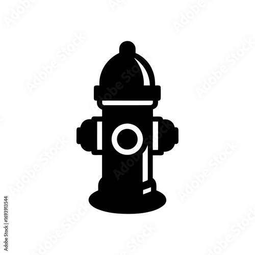 Illustration of a fire hydrant on transparent background silhouette