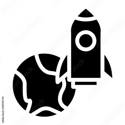 Rocket Earth Icon Style