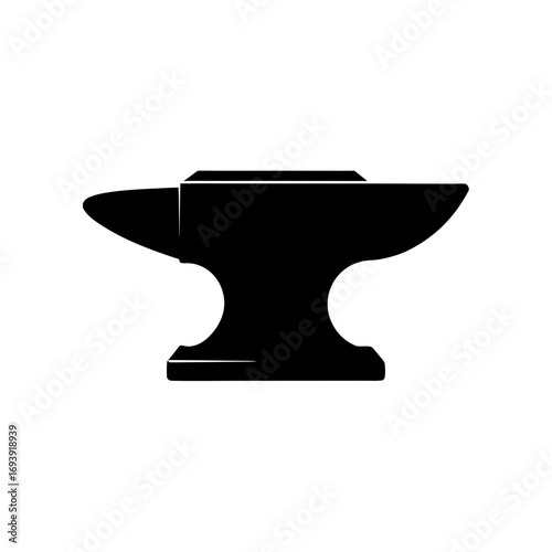 Illustration of a black anvil on transparent background silhouette
