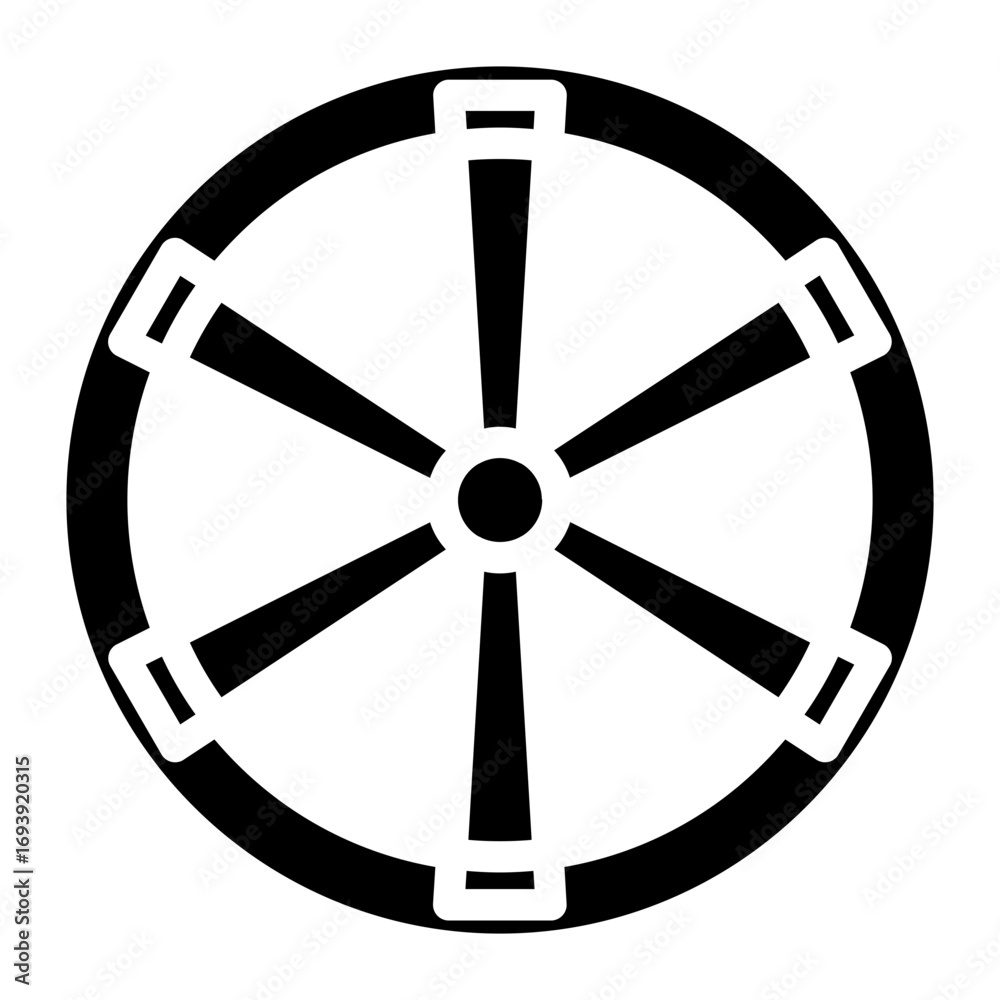 Obraz premium Wooden Wheel Icon Style
