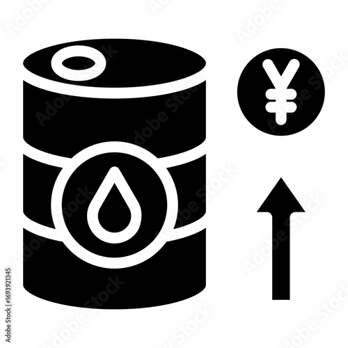 Oil Price Increase Icon Style
