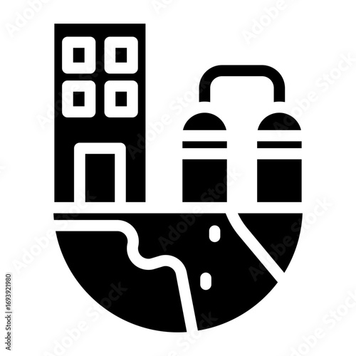 Oil Refinery Icon Style