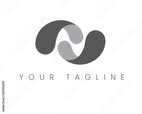 Letter N Logo Reverse | Editable Logo | Inspiration Logo N Letter