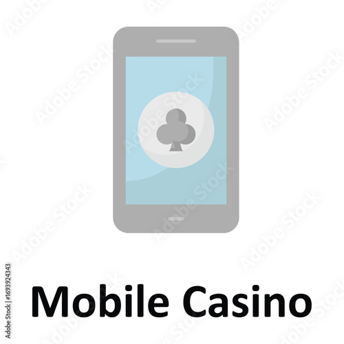 Mobile Casino Vector icon which can easily modify or edit