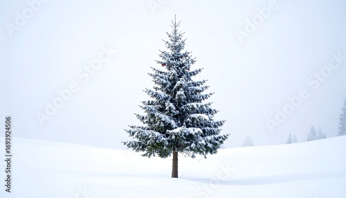 Wallpaper Mural Snowy Christmas tree in a field Torontodigital.ca