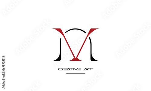 NV, VN, N, V abstract letters logo monogram