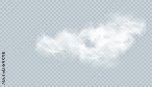 White smoke or fog effect. Large mist on a transparent background. Realistic vector illustration. Eps 10