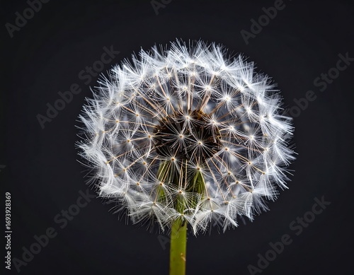 Close-up of a dandelion seed head