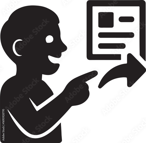 Silhouette of a person sharing a post on social media, digital communication concept.