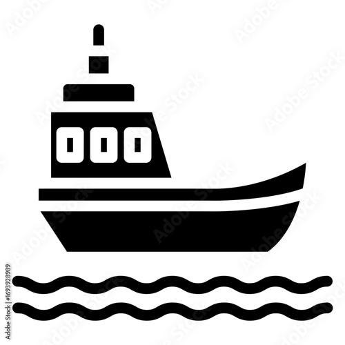 Boat Fishing Icon Style