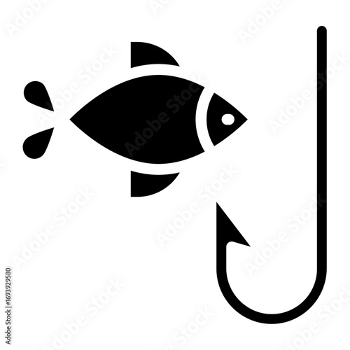 Hooked Fish Icon Style