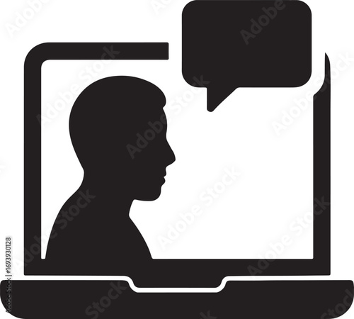 Silhouette of friends chatting online, digital communication and social interaction concept.