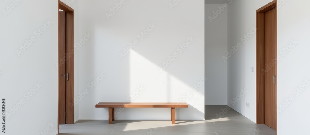 Fototapeta premium Modern interior with minimalistic design and natural light.