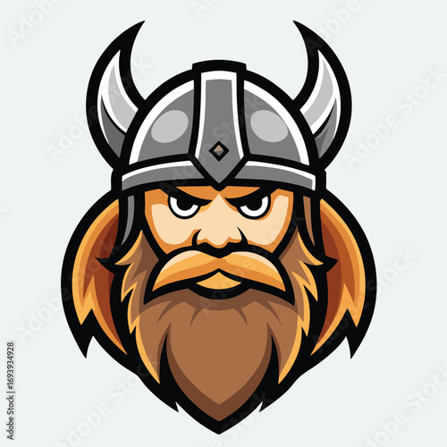 design logo icon vector cartoon mascot character minimalist  viking