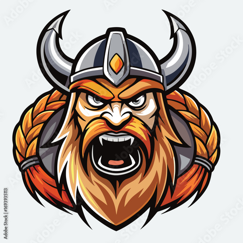 design logo icon vector cartoon mascot character angry  viking