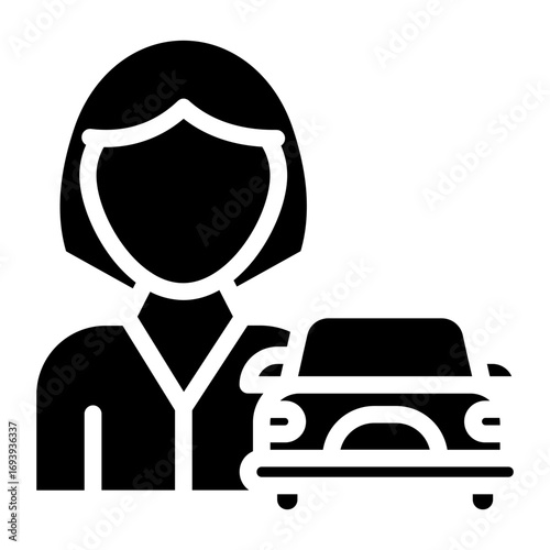 Car Saleswoman Icon Style
