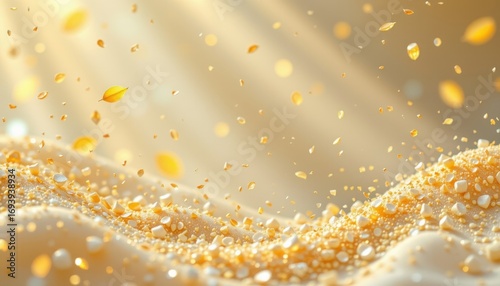 lemon cream shine theme with buttery cream with golden lemon tint, dreamy pastel glow, tiny golden sparkles, layered pastel golden depth, bright and uplifting