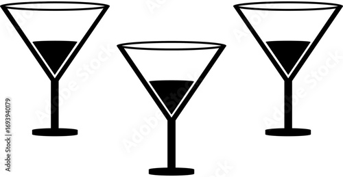 set of different cocktails