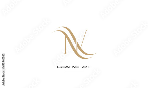 NV, VN, N, V abstract letters logo monogram