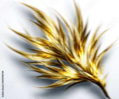 Abstract, golden, stylized plant, spiky, flowing