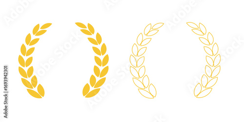 Carbohydrate icon. black outlined wheat grain symbol isolated on white background.